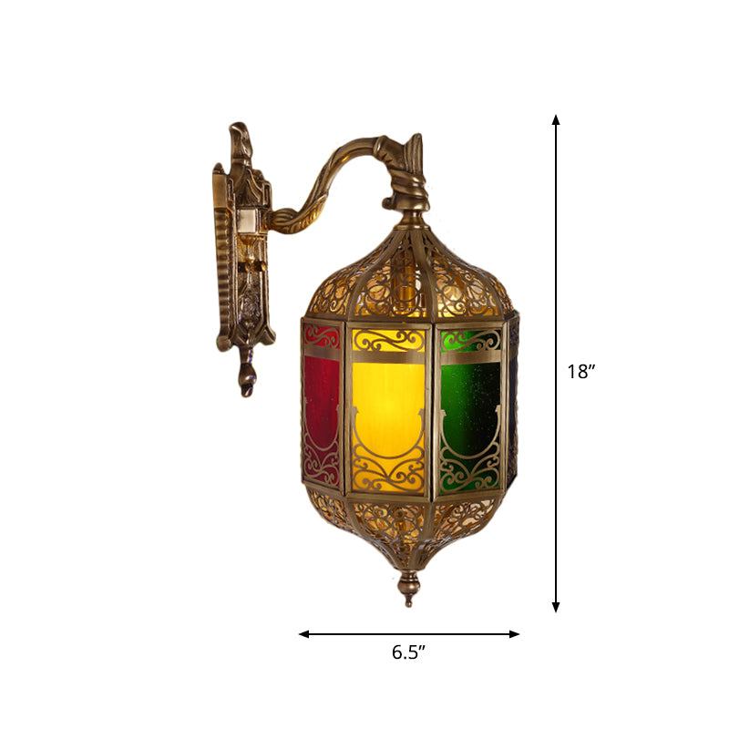 1 lampe de tête de la tête de la tête décorative en laiton en laiton d'éclairage d'applications en laiton avec bras incurvé
