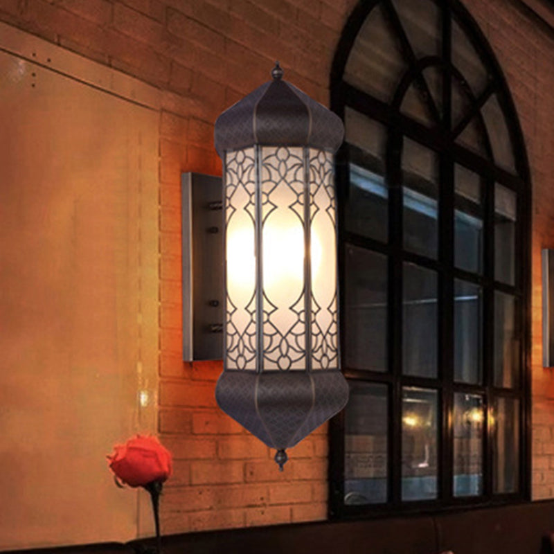 Hexagon Sconce Tradition 1 Head Metal Wall Lighting Light en bronce con placa posterior rectangular, 6 "/8" de ancho
