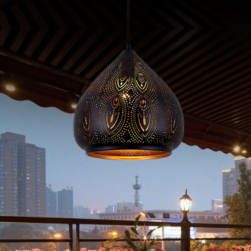 Sala da pranzo a sospensione tradizione lampade metallo 1 bulbo black sospeso di illuminazione sospeso