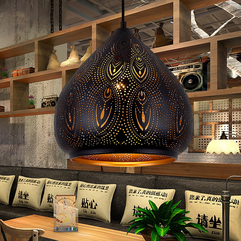 Sala da pranzo a sospensione tradizione lampade metallo 1 bulbo black sospeso di illuminazione sospeso
