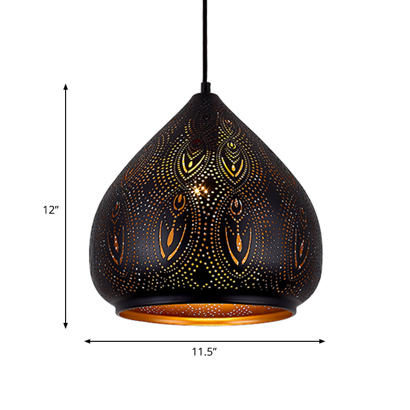 Sala da pranzo a sospensione tradizione lampade metallo 1 bulbo black sospeso di illuminazione sospeso