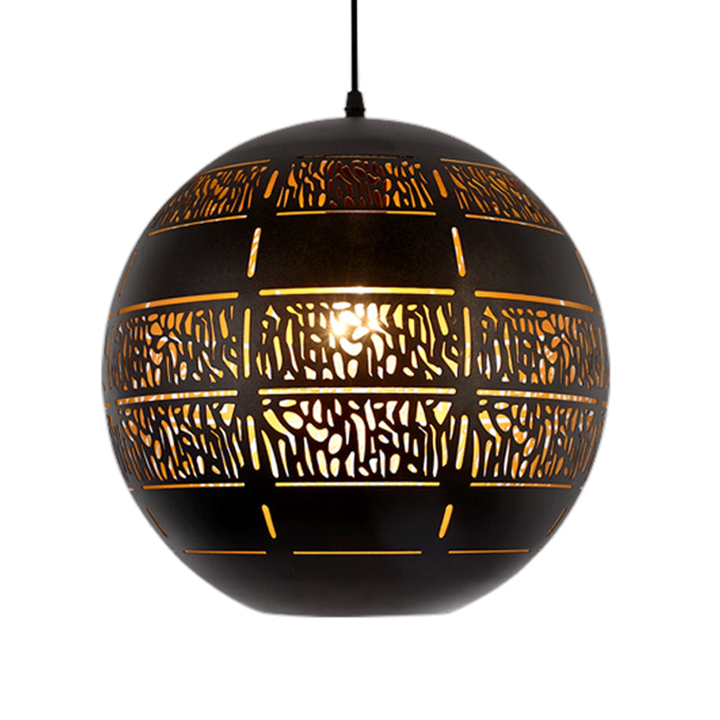 Iluminación de esfera hacia abajo decorativa 1 lámpara de suspensión de techo de metal de bombilla en bronce, 10 "/12" de ancho