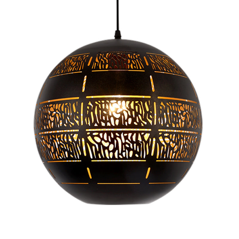 Sfera in basso illuminazione decorativa 1 lampada sospensione del soffitto in metallo in bronzo, largo 10 "/12"