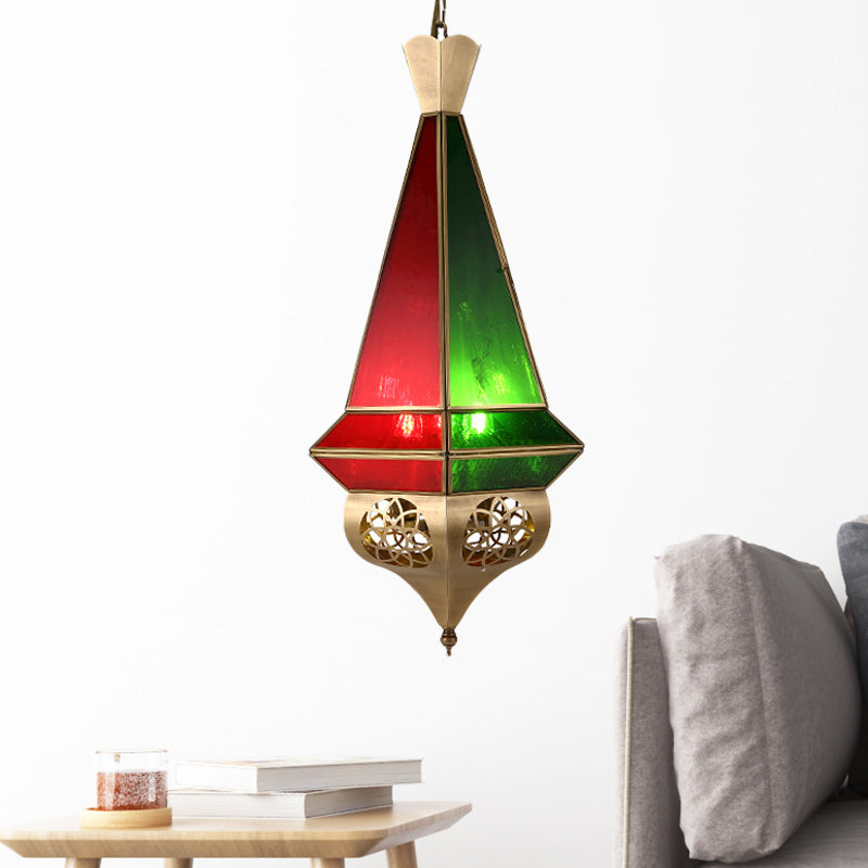 1 Kopf verjüngter Anhänger Lampe Arabische Messing Metallhänge Deckenleuchte mit verstellbarer Kette