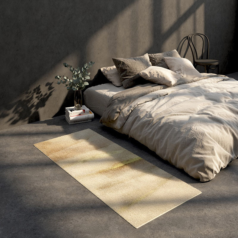 Beige Modern Carpet Polyester Color Block Carpet Washable Carpet for Living Room