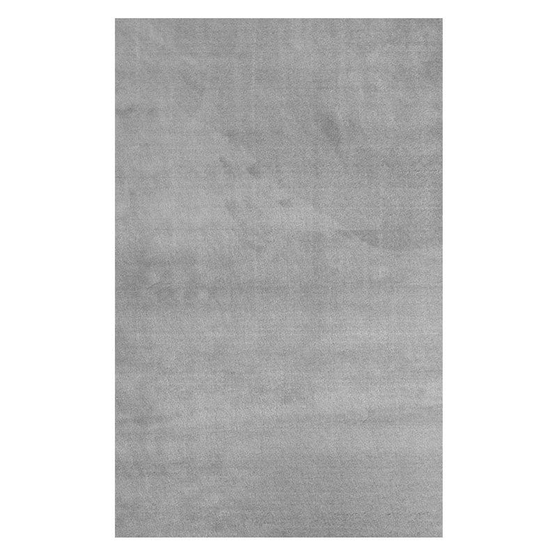 Grey Living Room Area Carpet Solid Color Polyester Area Rug Stain Resistant Easy Care Rug