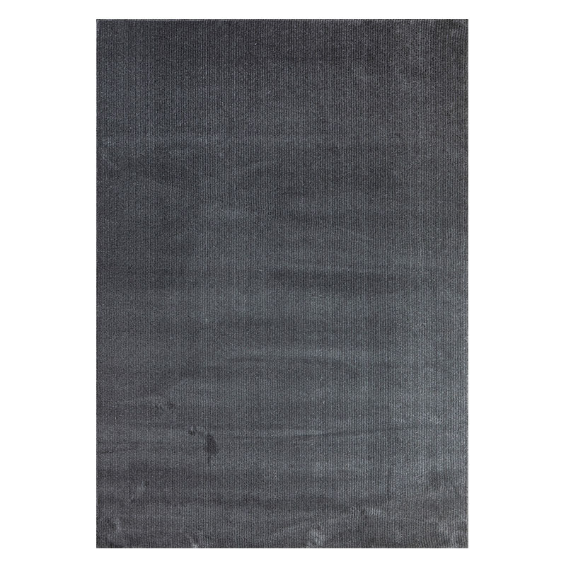 Grey Living Room Area Carpet Solid Color Polyester Area Rug Stain Resistant Easy Care Rug