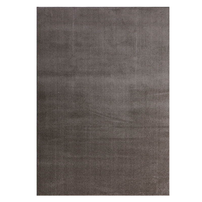 Grey Living Room Area Carpet Solid Color Polyester Area Rug Stain Resistant Easy Care Rug