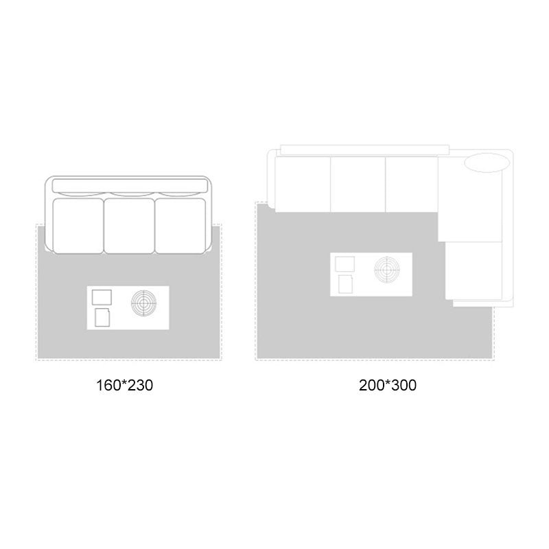 Gray Tone Carpet Modern Contrast Panel Area Rug Polyester Stain Resistant Indoor Rug for Living Room