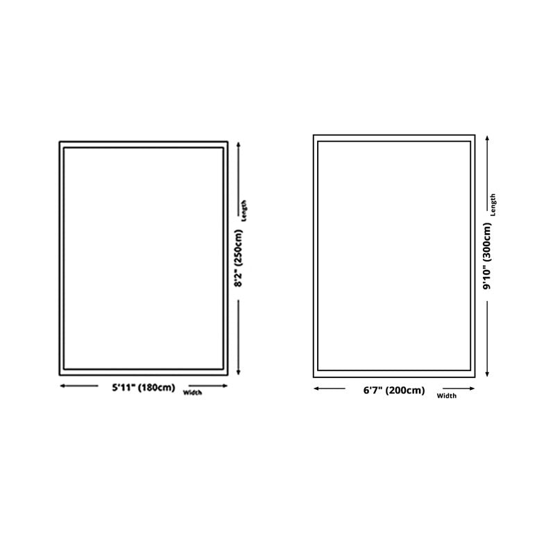 Minimalist Area Rug Gray Tone Contrast Panel Rug Polyester Washable Carpet with Non-Slip Backing