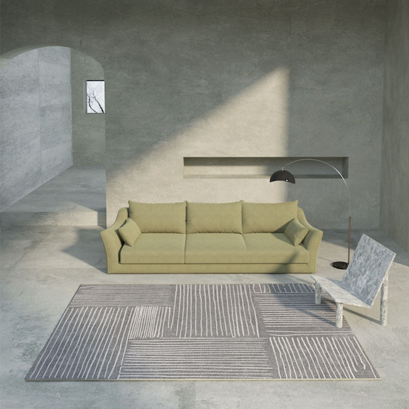 Light Brown Modern Carpet Polyester Graphic Carpet Washable Carpet for Living Room