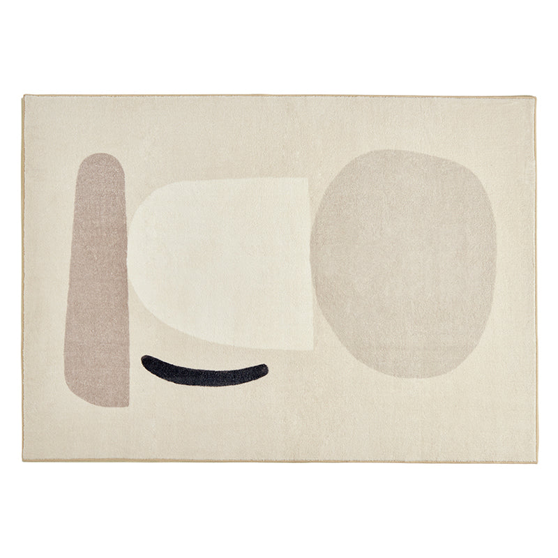 Modern Khaki Indoor Rug Leisure Contrast Panel Polyester Non-Slip Backing Area Carpet for Home Decor