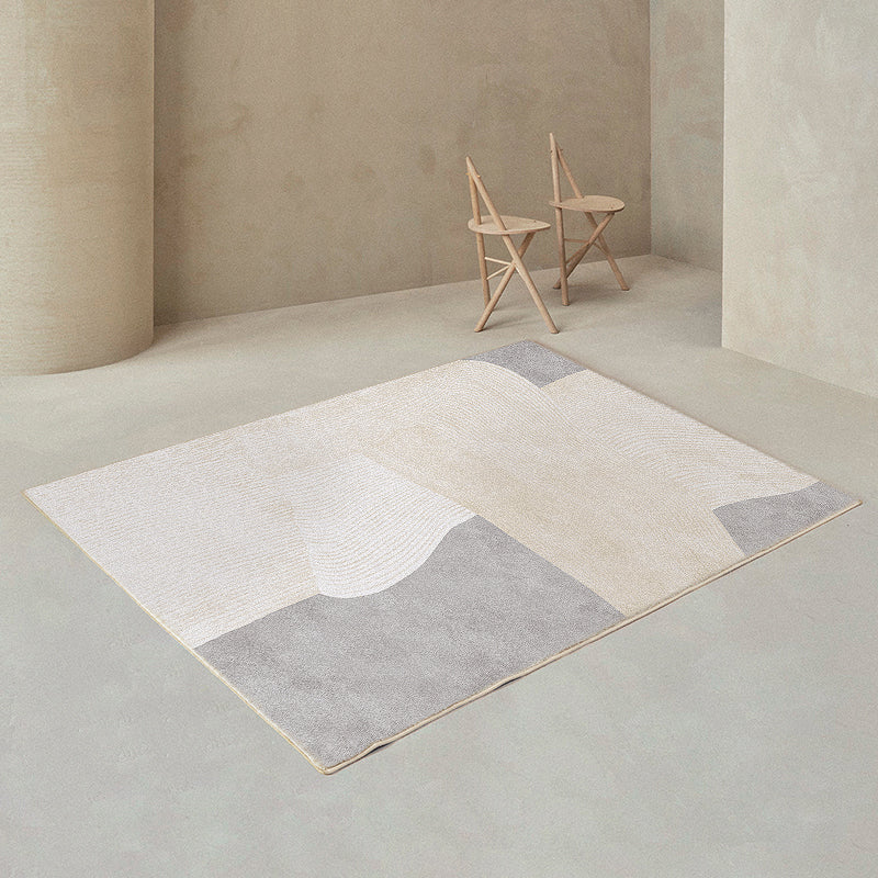 Simplicity Area Carpet Modern Rug Polyester Stain Resistant Area Rug for Living Room