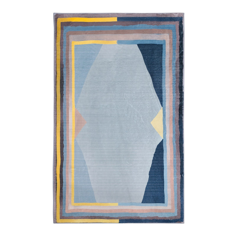 Modern Living Room Area Carpet Tribal Pattern Polyester Area Rug Easy Care Rug