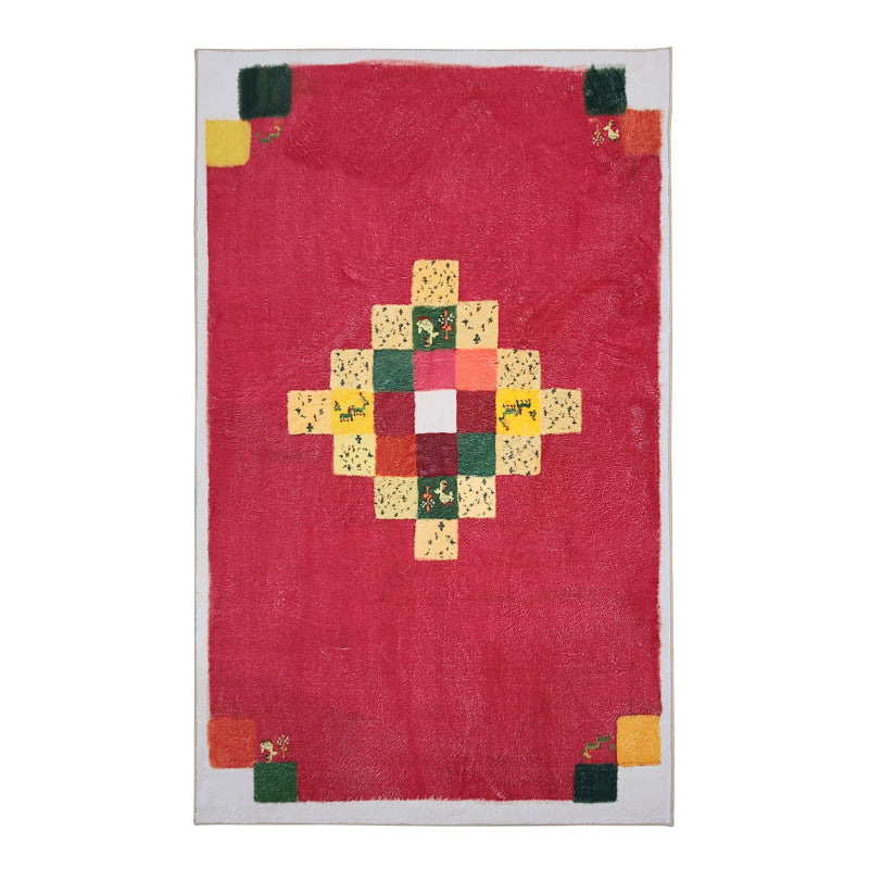 Modern Living Room Area Carpet Tribal Pattern Polyester Area Rug Easy Care Rug