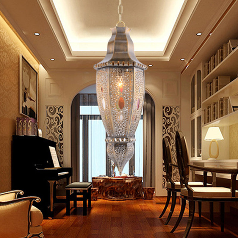 Traditionary Droplet Ceiling Light Metal 1 Bulb Pendant Lighting Fixture in Brass