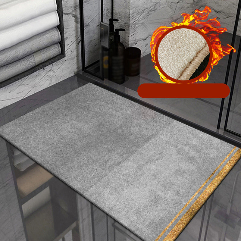 Grey Living Room Rug Modern Color-Blocked Polyester Area Carpet Stain Resistant Rug