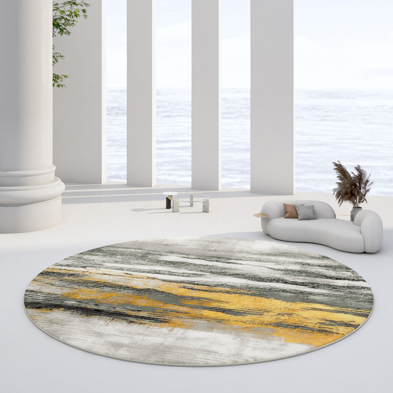 Variegated Watercolor Area Carpet Casual Mottled Rug Washable Round Carpet for Home Decor