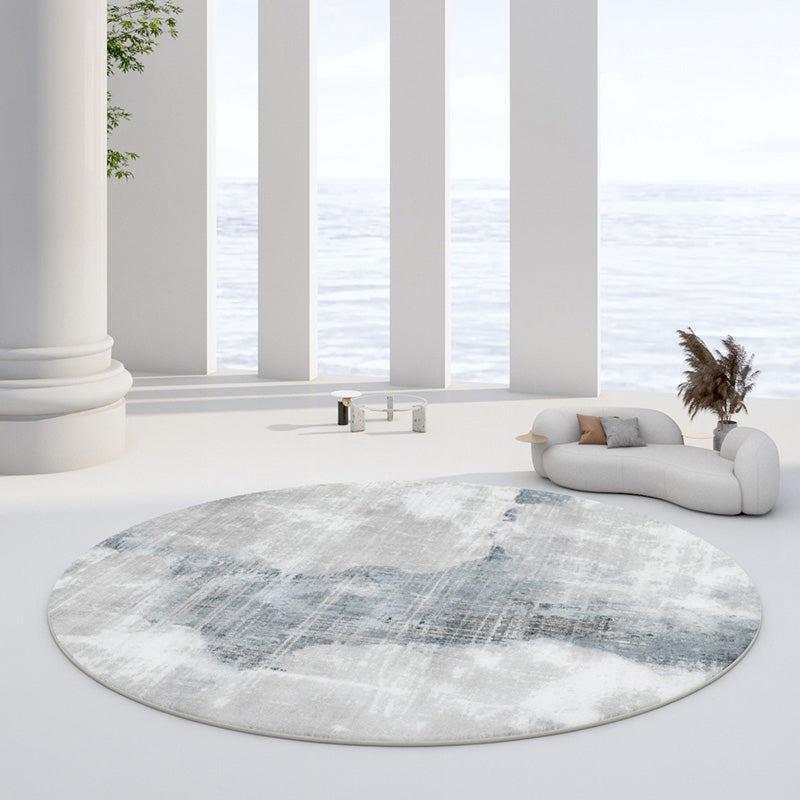 Tapis de zone aquarelle panaché, tapis chiné décontracté, rond, lavable, pour la décoration de la maison
