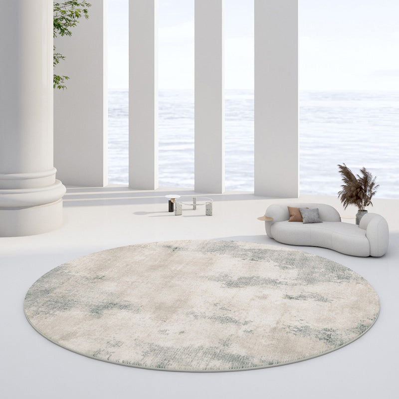 Variegated Watercolor Area Carpet Casual Mottled Rug Washable Round Carpet for Home Decor