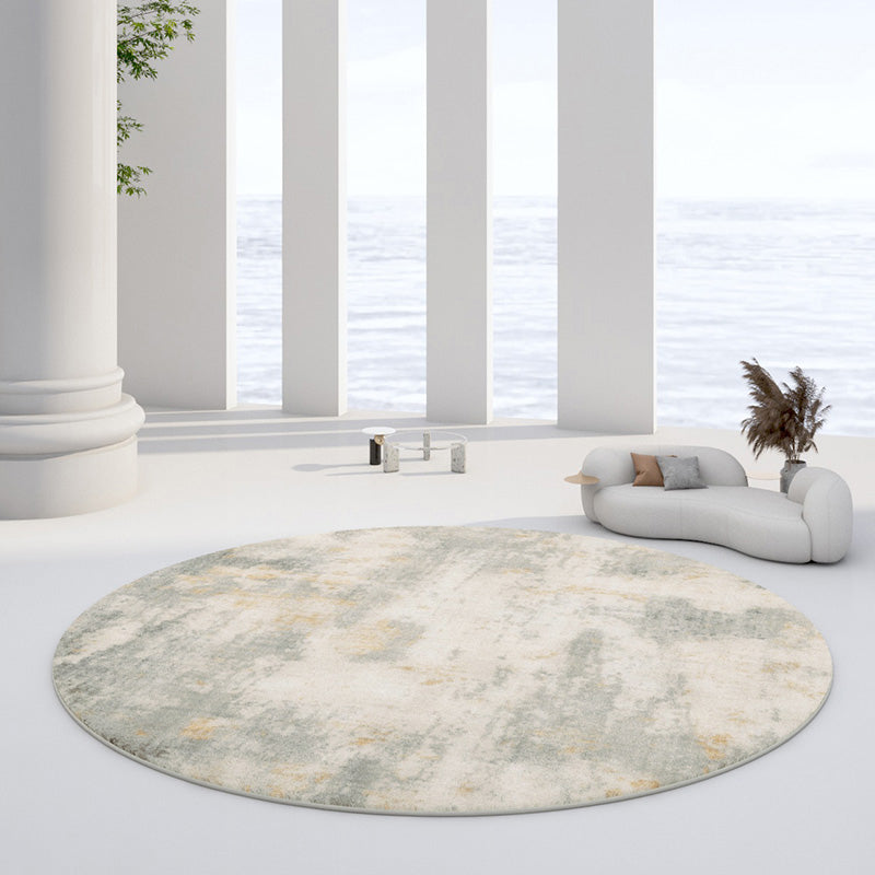 Variegated Watercolor Area Carpet Casual Mottled Rug Washable Round Carpet for Home Decor