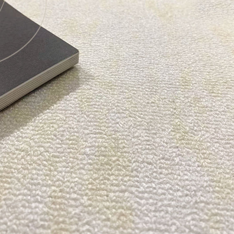 White Minimalist Rug Polyester Color Block Rug Stain Resistant Rug Drawing Room