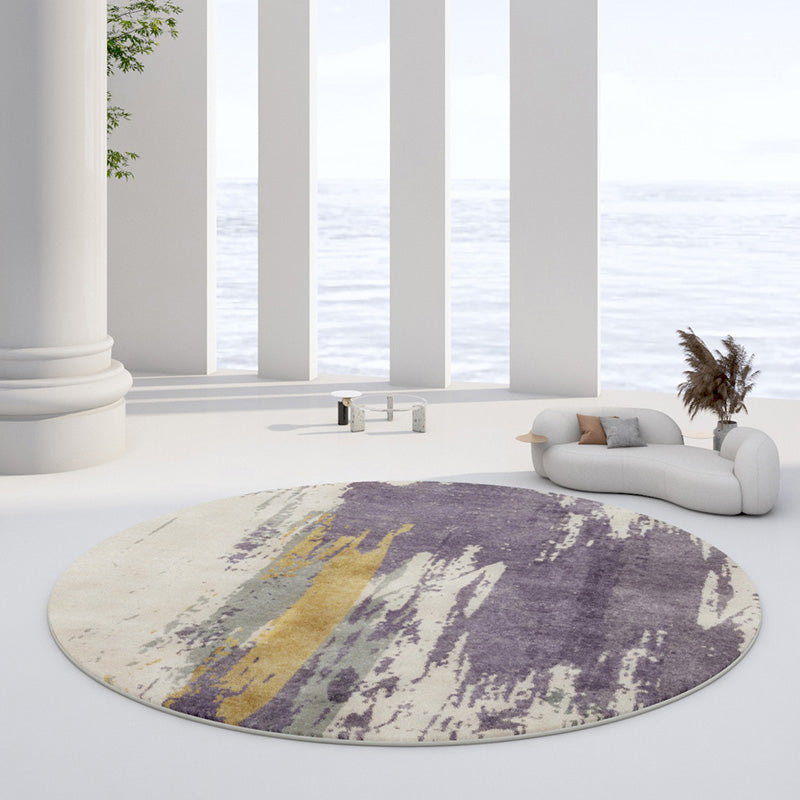 Variegated Area Rug Watercolor Carpet Polyester Anti-Slip Indoor Rug for Home Decoration