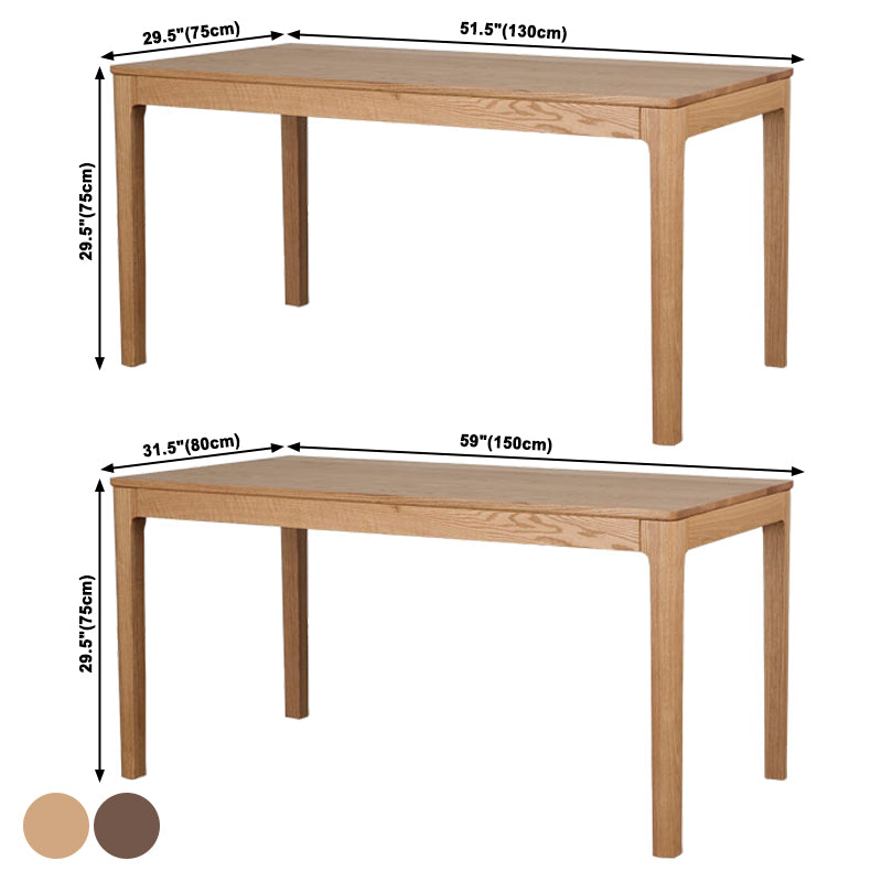 Mesa rectangular de madera maciza, mesa de cocina moderna con 4 patas para restaurante