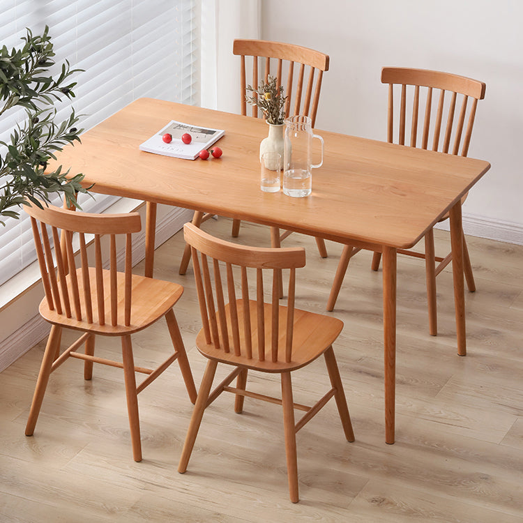 Contemporary Table Solid Wood Dining Table Rectangle for Dining Room Home
