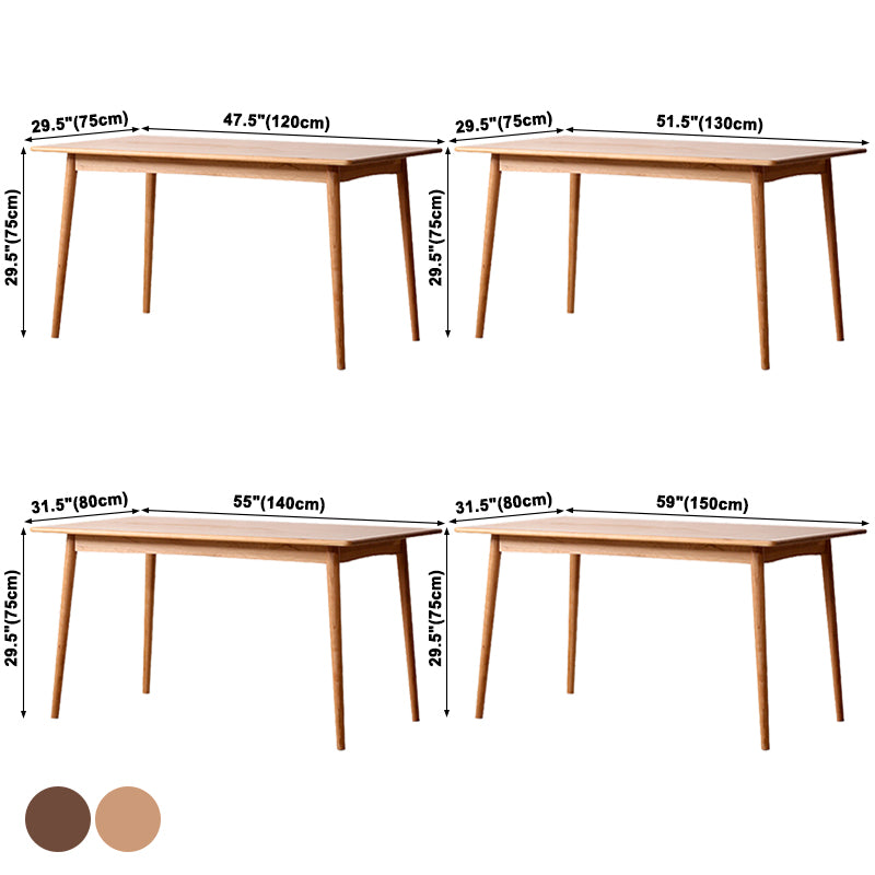 Contemporary Table Solid Wood Dining Table Rectangle for Dining Room Home