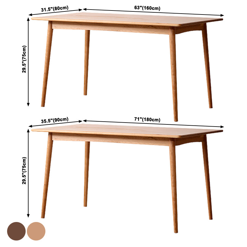 Contemporary Table Solid Wood Dining Table Rectangle for Dining Room Home