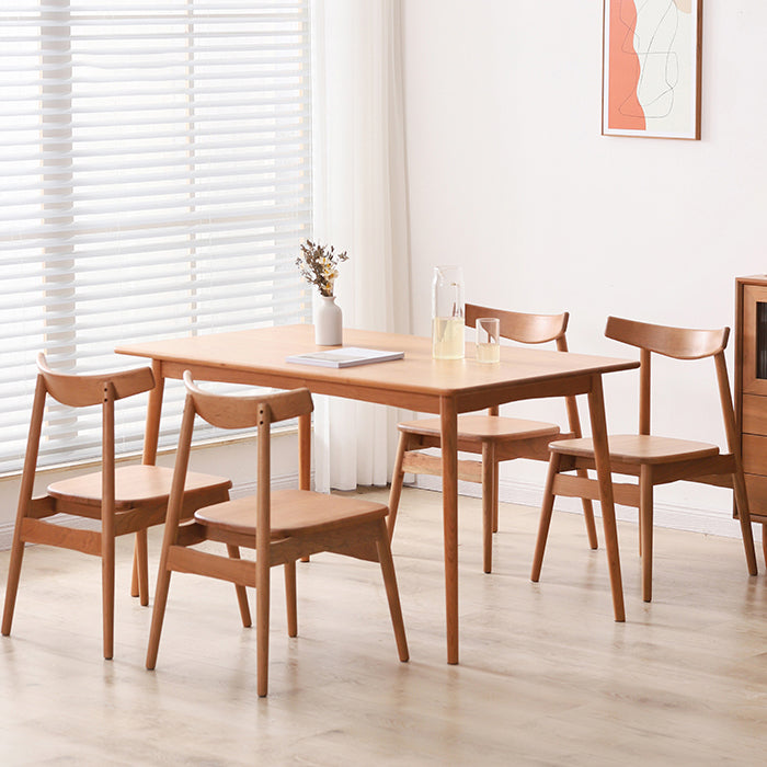 Contemporary Table Solid Wood Dining Table Rectangle for Dining Room Home
