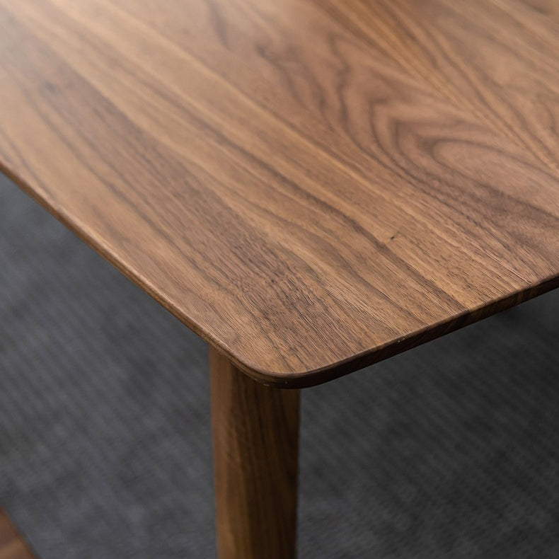 Table à manger de noyer noir de style luxueux Table rectangle de base de 4 jambes pour la maison