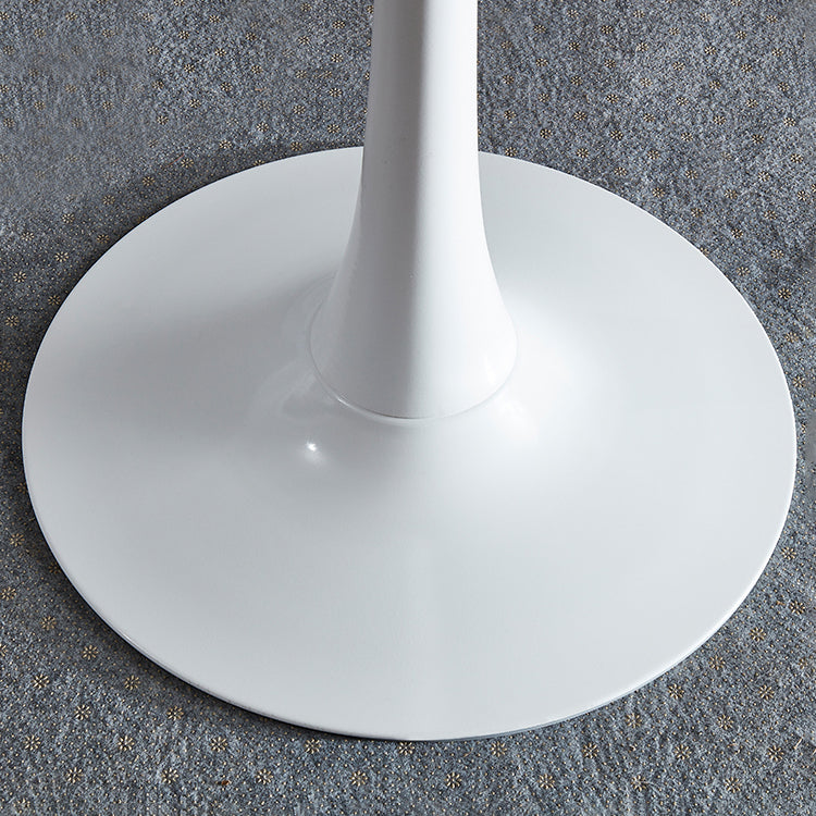 Round Sintered Stone White Dining Table Minimalist Tulip Base Table for Dining Room