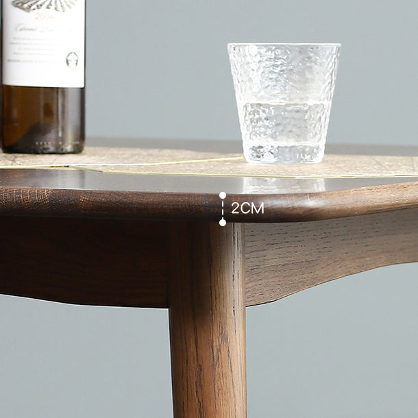 Table à manger industrielle carrée, Table fixe couleur bois avec bois massif de chêne