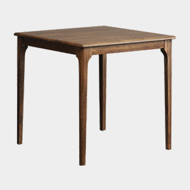 Square Wood Color Dining Table Oak Solid Wood Table Industrial with 4 Legs