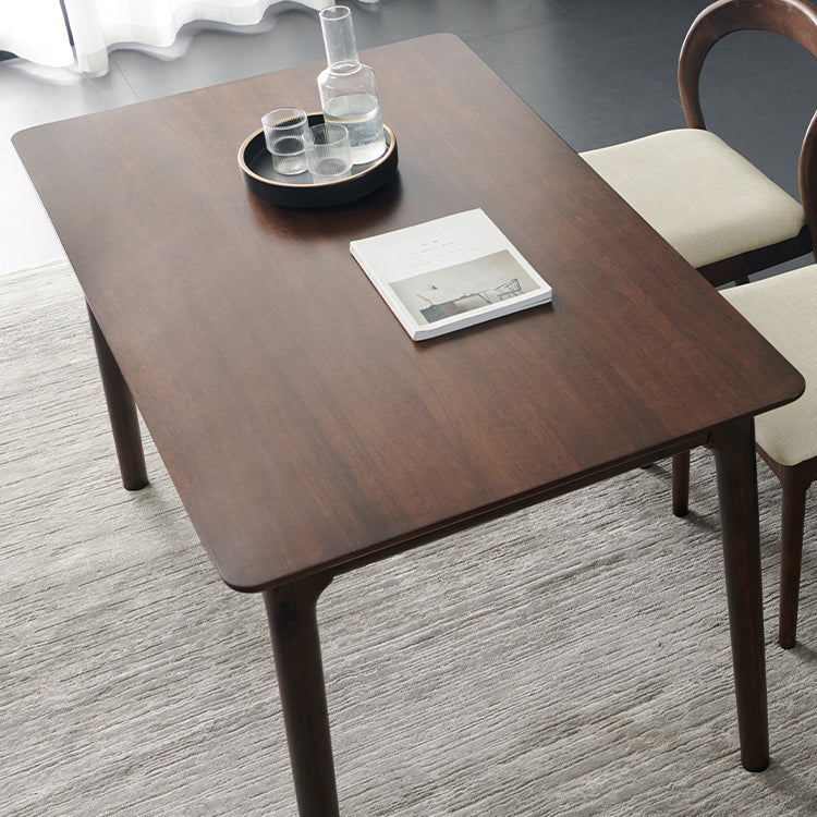 Rectangle Hickory Wooden Dining Table Modern Table in Nature with 4 Legs