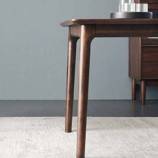 Rectangle Hickory Wooden Dining Table Modern Table in Nature with 4 Legs