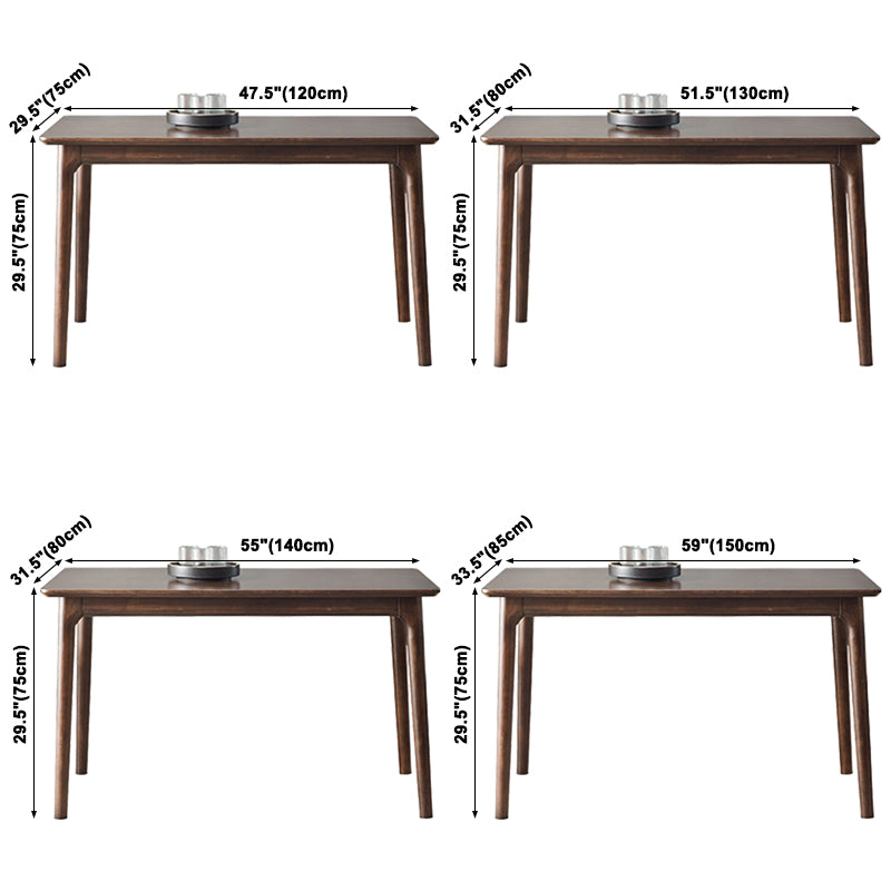 Rectangle Hickory Wooden Dining Table Modern Table in Nature with 4 Legs