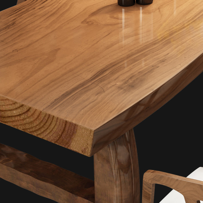 Mesa de comedor marrón de madera sólida simple forma de comedor rectángulo de mesa estándar para cocina