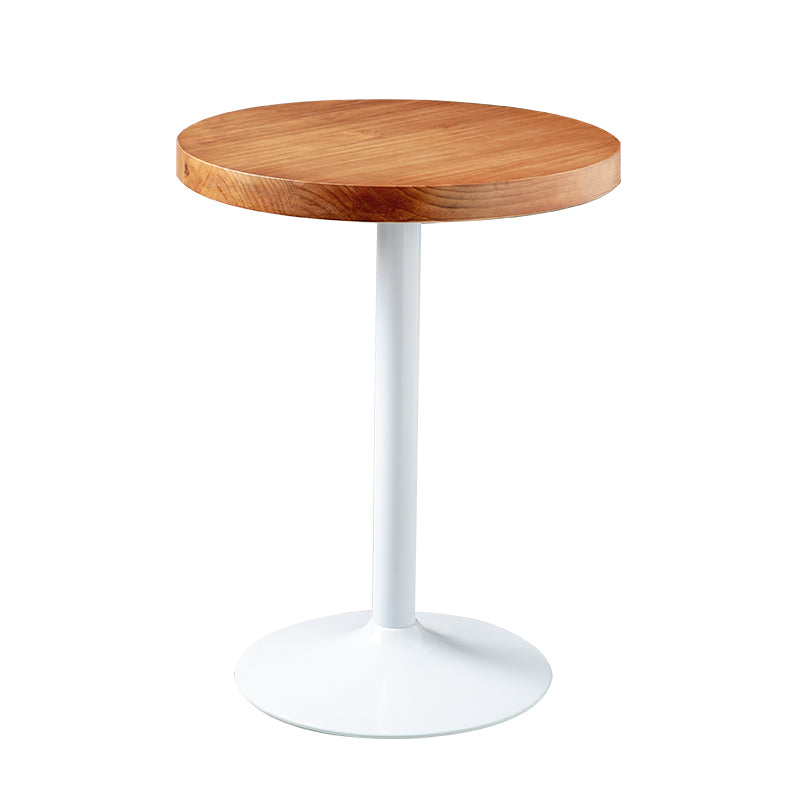Solid Wood Industrial Dining Table Brown Top Table with White Frame for Dinning Room
