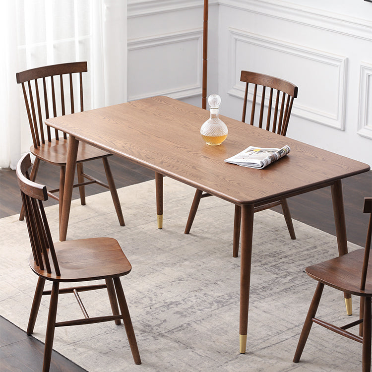 Mesa de comedor de madera rectangular mesa blanca moderna en la naturaleza con 4 patas