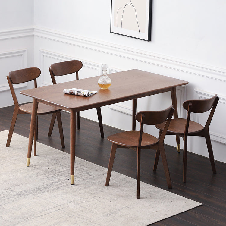 Mesa de comedor de madera rectangular mesa blanca moderna en la naturaleza con 4 patas