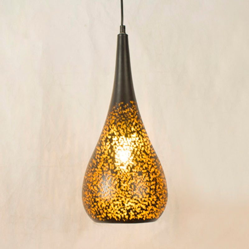 Láser cortada lámpara colgante Art Deco 1 Bulbo Metal Pendse Lighting Lighting en latón, 5.5 "/9.5"/10 "de ancho