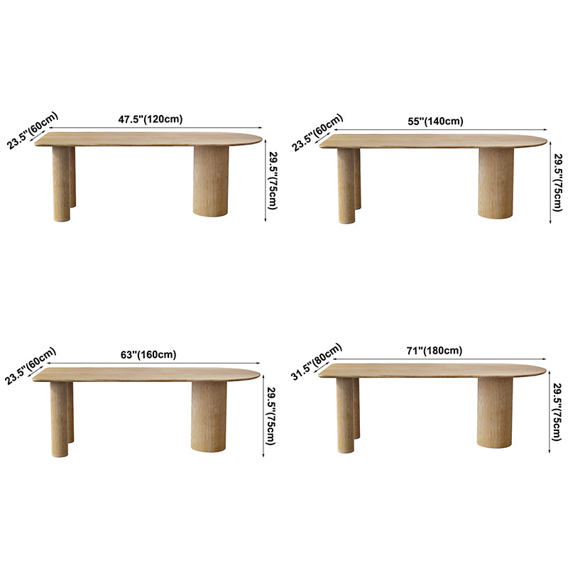 Simplicity Style Pine Freeform Solid Wood Dining Table 3 Legs Base Table for Home