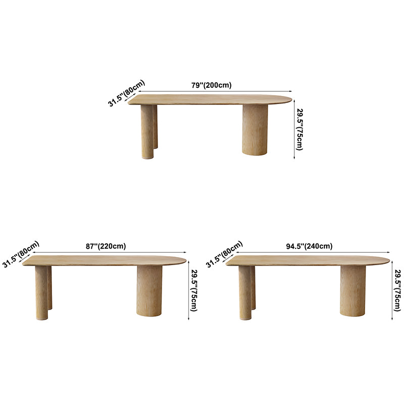 Simplicity Style Pine Freeform Solid Wood Dining Table 3 Legs Base Table for Home