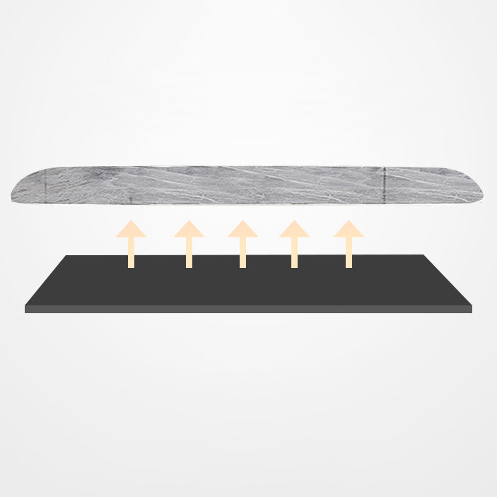 Contemporary Rectangle Dining Table Grey Sintered Stone Dining Table with 4 Black Legs