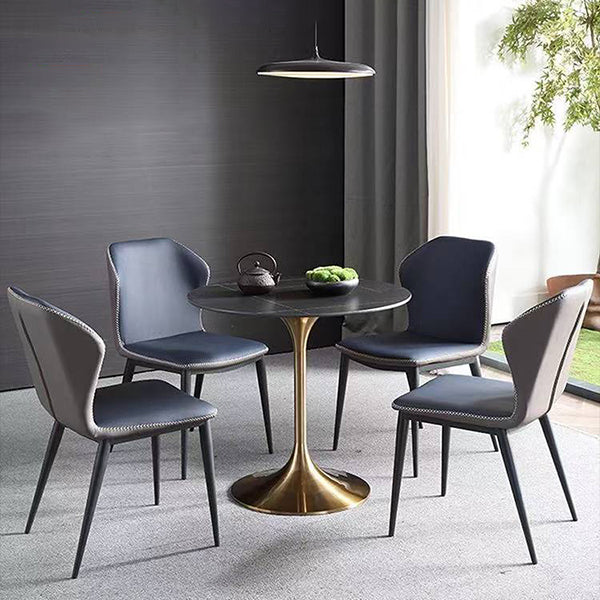 Runde zweifarbige Esstisch Sintered Stone Tisch Luxus mit Tulpbasis