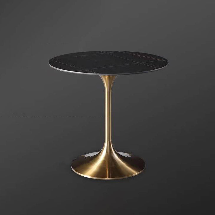 Runde zweifarbige Esstisch Sintered Stone Tisch Luxus mit Tulpbasis