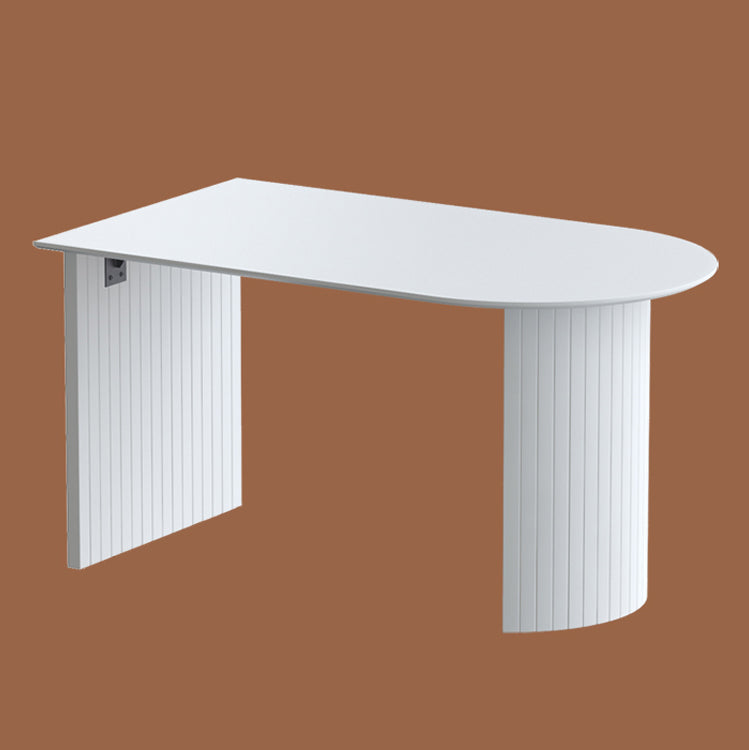 Eigentijdse huis dennen vaste houten eettafel vrije vorm tafel met dubbele voetstukbasis